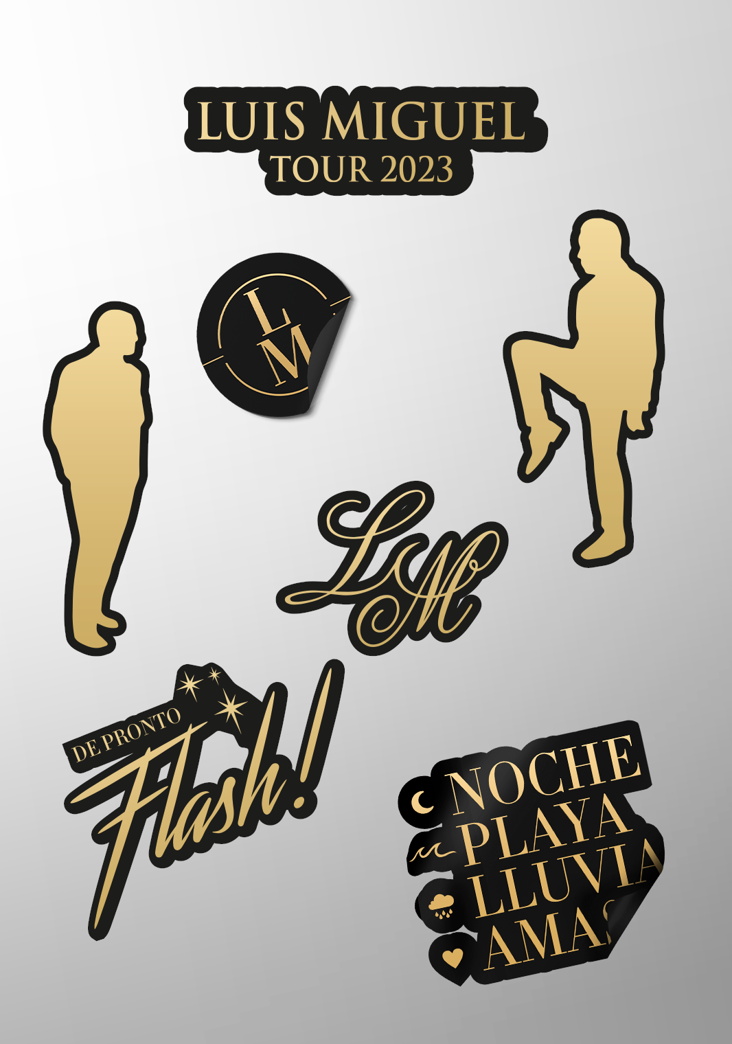 Stickers 7 unidades Luis Miguel Official Merchandising